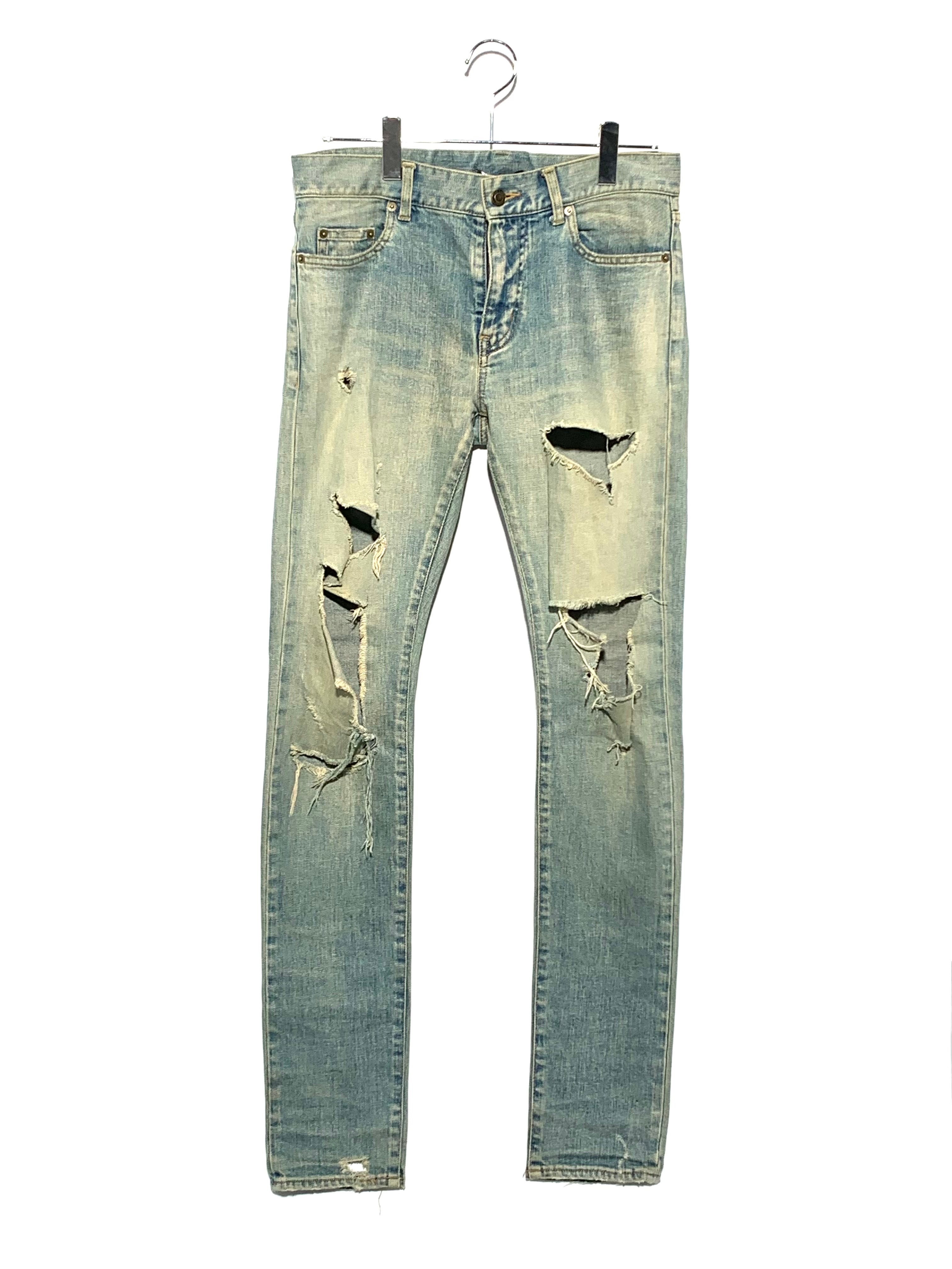 SAINT LAURENT PARIS デニムパンツ デストロイクラッシュ