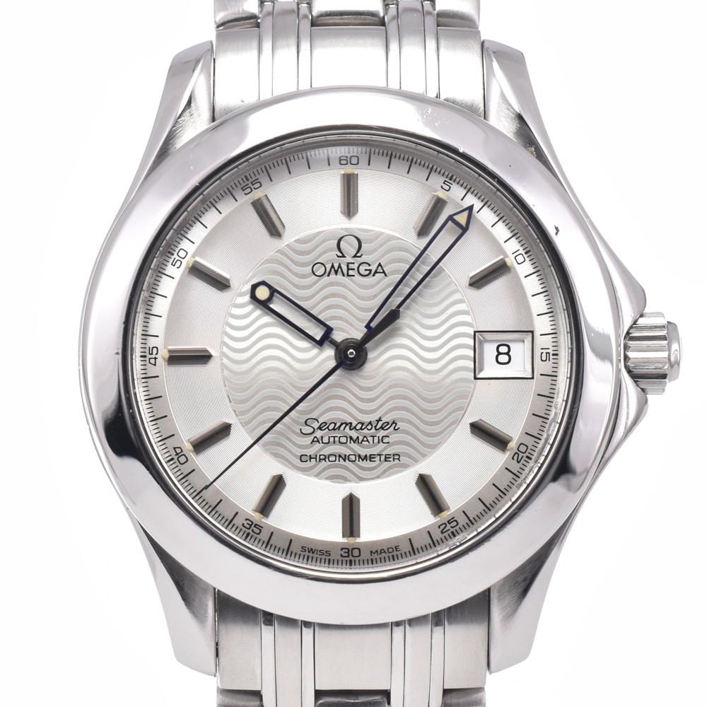 オメガ OMEGA 2501.31 シーマスター デイト シルバー 自動巻き メンズ 良品 腕時計 R#149131