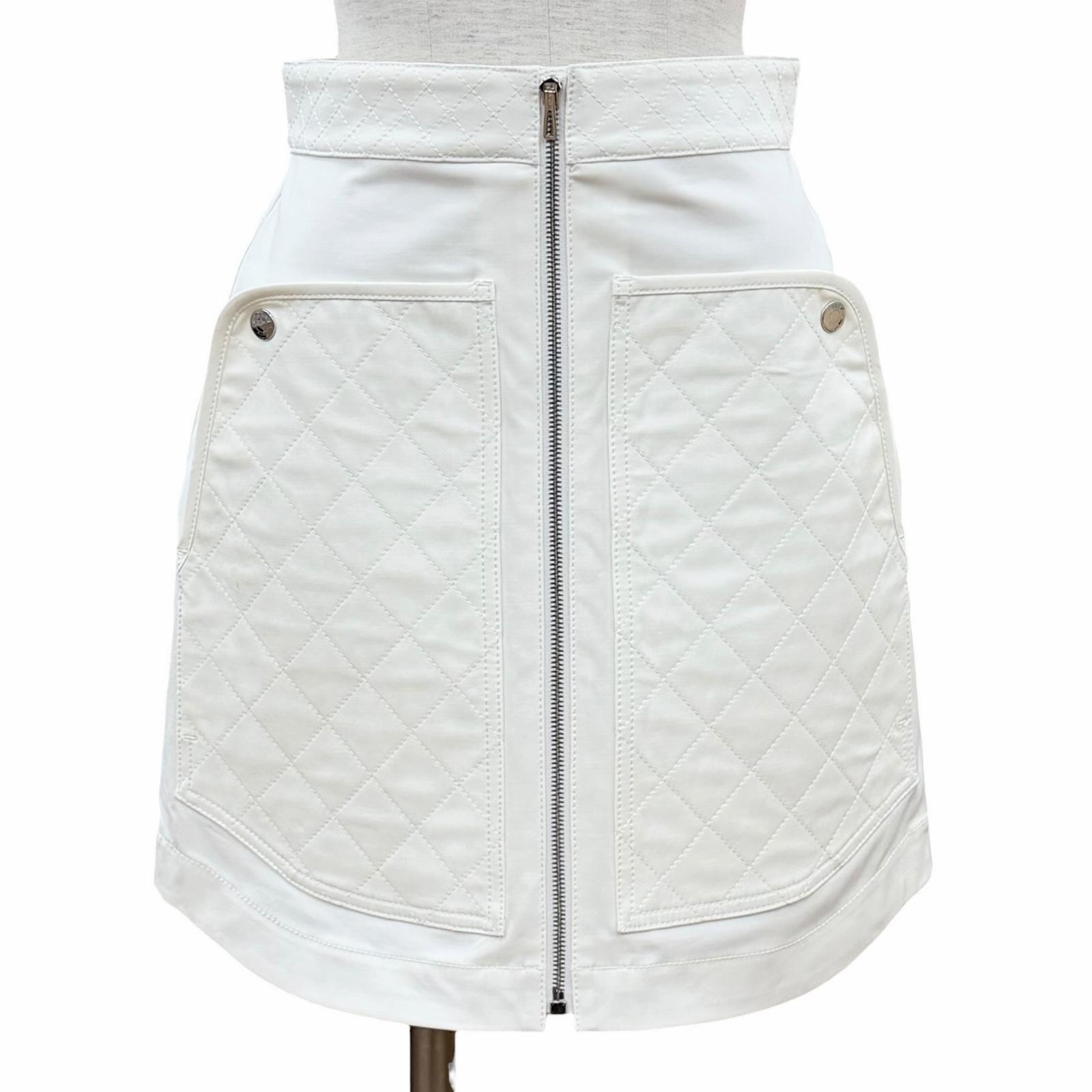 未使用品 エルメス スカート ホワイト レディース 36 5E0356DQ
