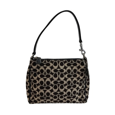 コーチ COACH アクセサリーポーチ シグネチャー 化粧ポーチ バニティ 小物入れ ミニ ハンドバッグ 8132 ブラウン