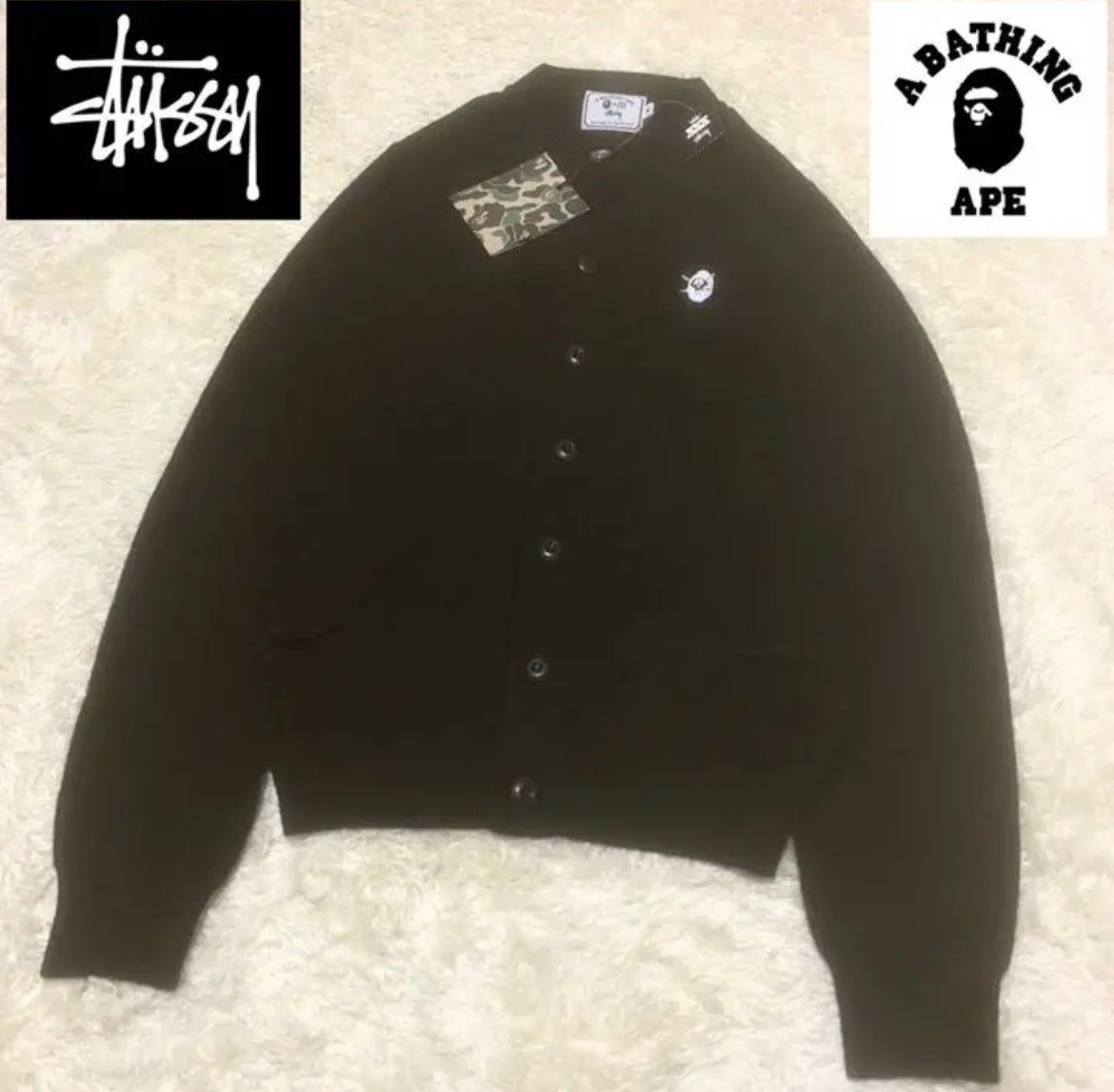 ステューシー×エイプコラボカーディガン