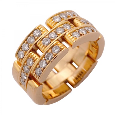 ★SALE【6jdb0408-26】カルティエ リング マイヨンパンテール K18YG イエローゴールド ダイヤモンド #49【中古】レディース