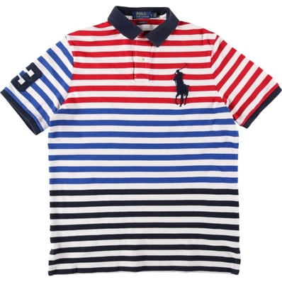 古着 ラルフローレン Ralph Lauren POLO RALPH LAUREN CLASSIC FIT ビッグポニー 半袖 ボーダー ポロシャツ メンズM相当/eaa644776