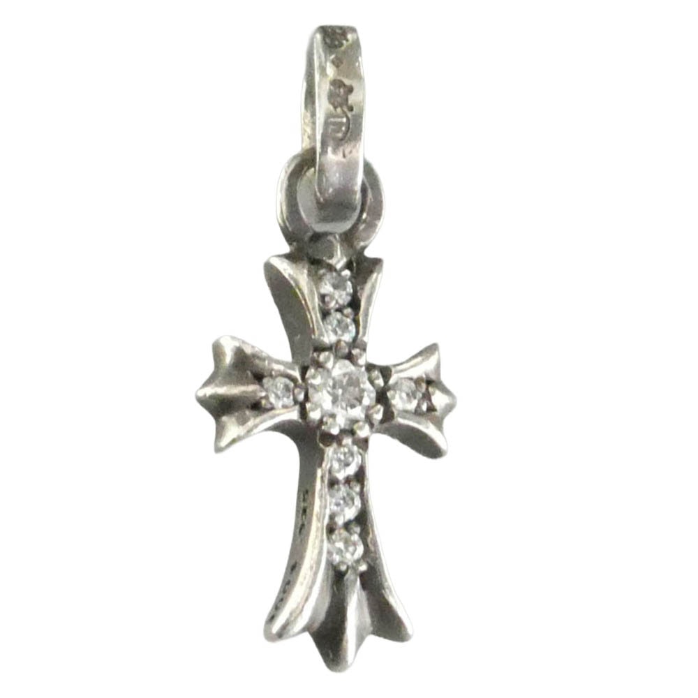 CHROME HEARTS クロムハーツ(原本無) CRS BBYFAT P DMND A ベイビーファット クロス チャーム アフターパヴェダイヤモンド ペンダントトップ シルバー系【中古】