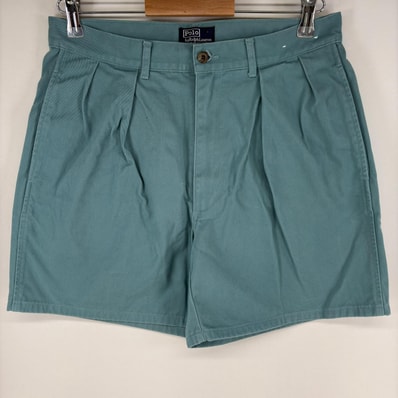 古着 90's/90年代 ポロバイラルフローレン Polo by Ralph Lauren パンツ チノ ショートパンツ ワンポイントロゴ w32 ブルー系 メンズ