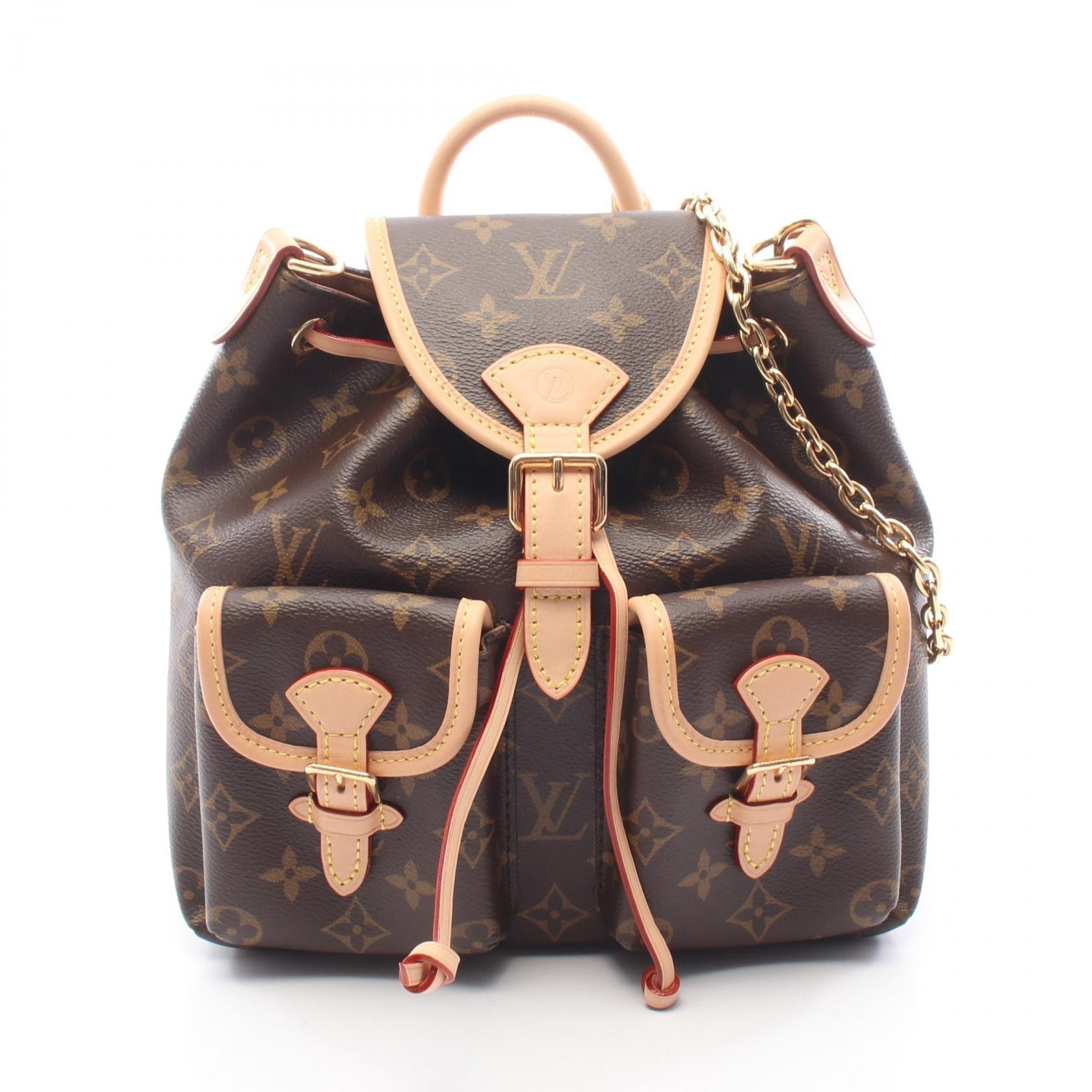 ルイ・ヴィトン LOUIS VUITTON エクスキュルシオンPM モノグラム 2WAY リュックサック バックパック バッグ PVCコーティングキャンバス レザー レディース ブラウン系 M46932 【中古】