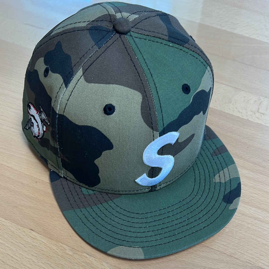 Supreme Screw Ball S Logo New Era "Woodland Camo"