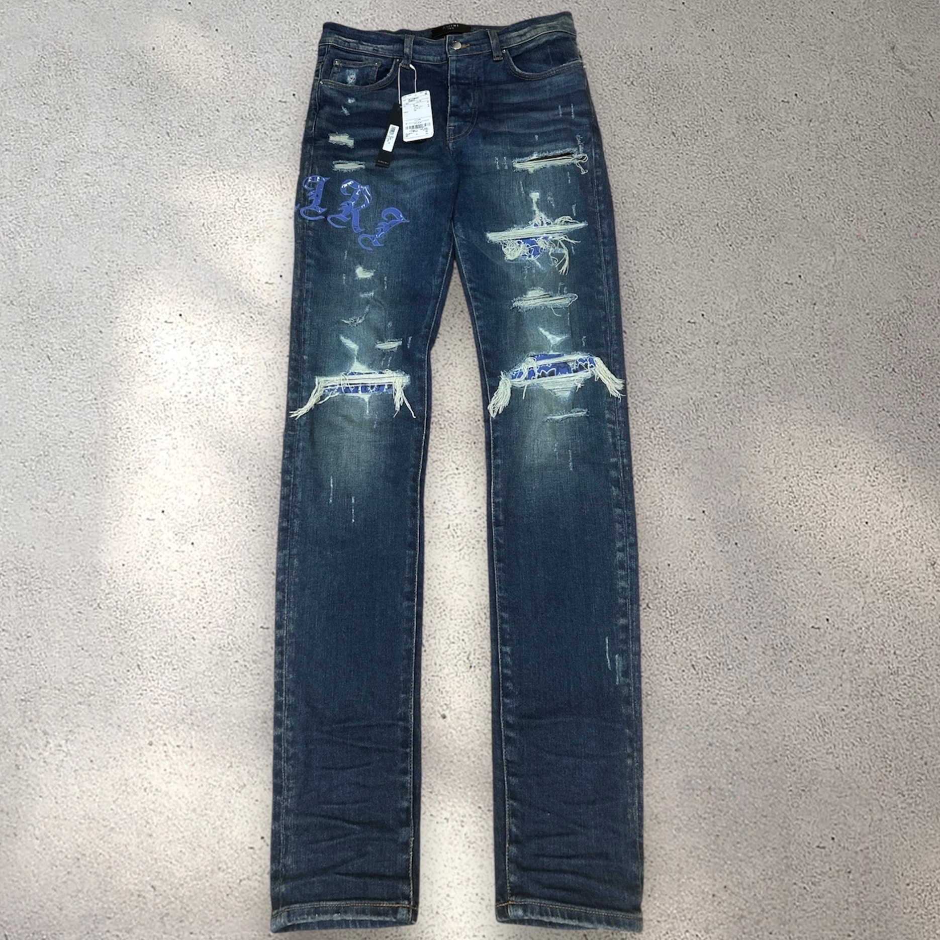 amiri old English logo jeans size 32