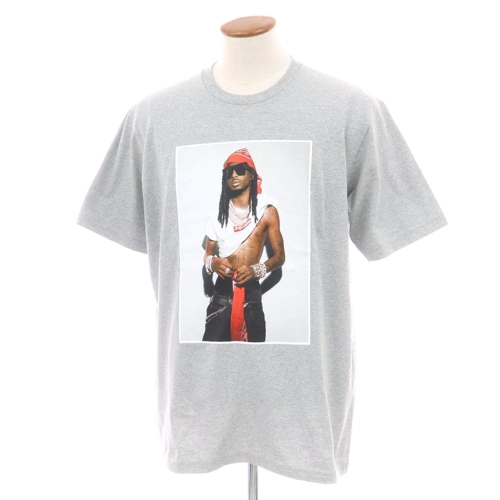 【中古】シュプリーム Supreme 2025年秋冬 Playboi Carti Tee コットンポリエステル クルーネック 半袖Tシャツ グレー【サイズM】【メンズ】