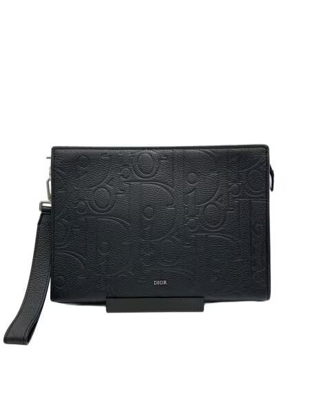 Dior A5 Triangle Pouch Maxi Dior Gravity Leather "Black"