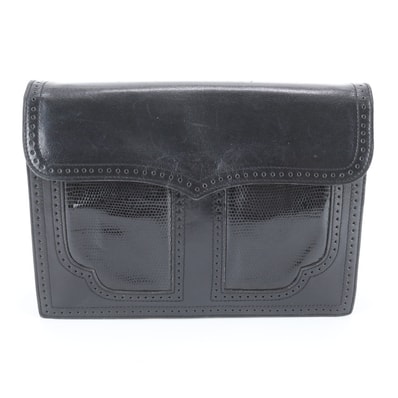 ■美品 イヴ サンローラン リザード エンボスクラッチ バッグ レザー