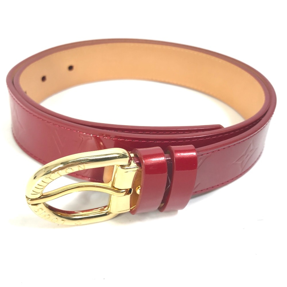 ルイヴィトン LOUIS VUITTON サンチュール M6980U モノグラムヴェルニ ズボン用ベルト ベルト モノグラムヴェルニ ポムダムール レッド