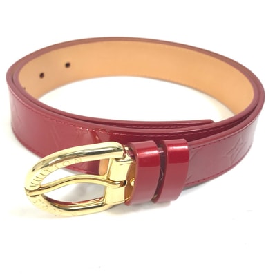 ルイヴィトン LOUIS VUITTON サンチュール M6980U モノグラムヴェルニ ズボン用ベルト ベルト モノグラムヴェルニ ポムダムール レッド