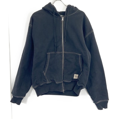 ステューシー 118460 ブラック Double Face Label Full Zip Hoodie M