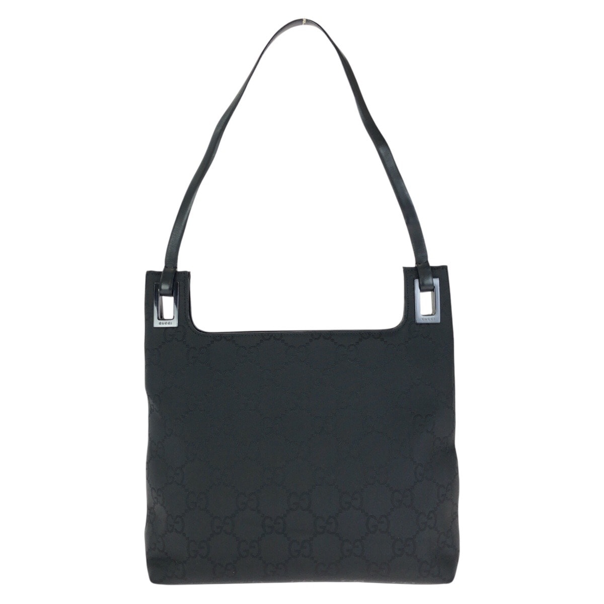 美品 GUCCI グッチ GG柄 ブラック 黒 ガンメタ金具 ナイロン ショルダーバッグ ハンドバッグ 602522 【中古】