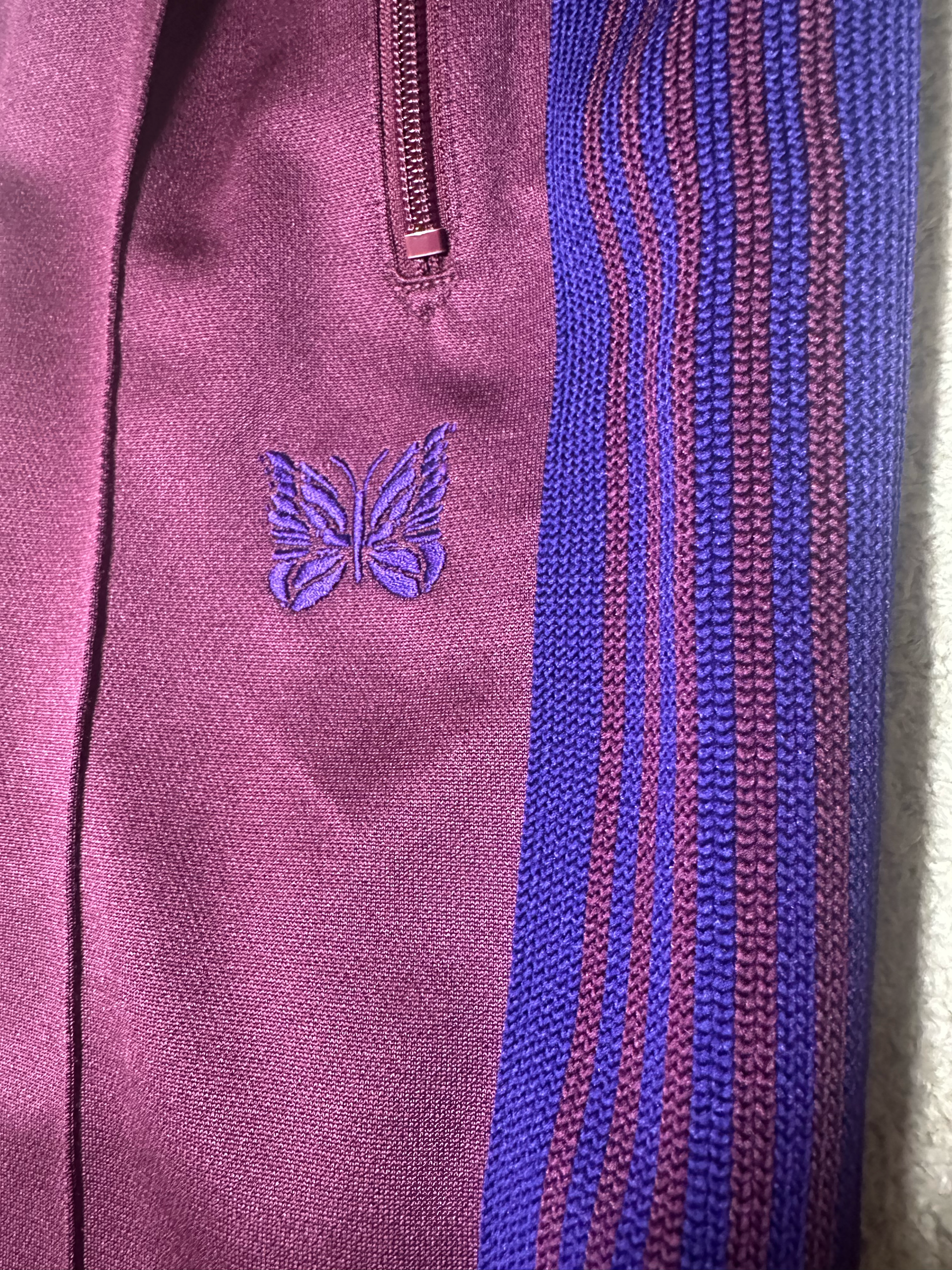 NEEDLES Narrow Track Pant - Poly Smooth "Bordeaux"