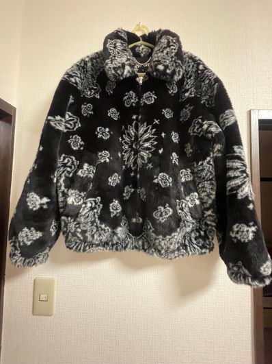 Supreme Bandana Faux Fur Bomber Jacket "Black"