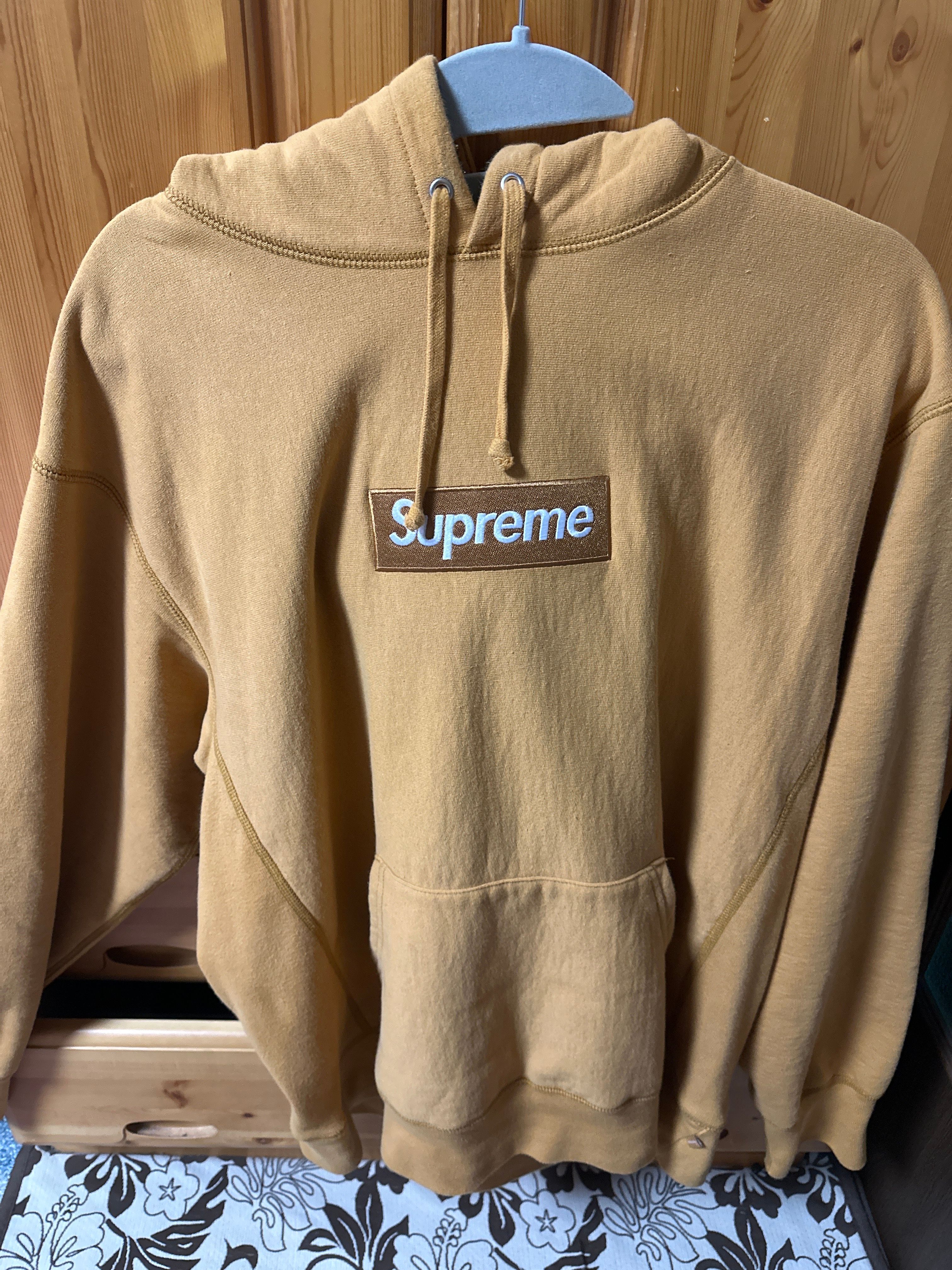 Supreme Box Logo Hooded Sweatshirt "Light Mustard" (21FW)