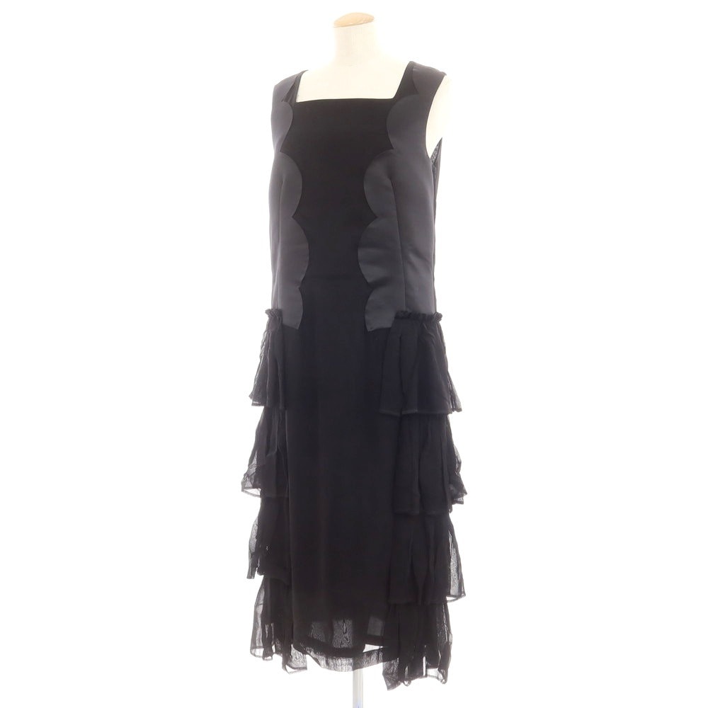 【中古】コムデギャルソン コムデギャルソン COMME des GARCONS COMME des GARCONS 2024年春夏 キュプラ ノースリーブ ワンピース ブラック【サイズS】【レディース】