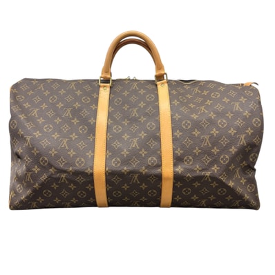 LOUIS VUITTON 美品 ルイヴィトン キーポル60 モノグラム ボストンバッグ M41422 PVC レザー SP0917 ブラウン 旅行用バッグ ハンドバッグ ヴィンテージ LV ABランク 中古 鑑定済 ヴィトンバッグ