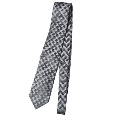 TOM FORD トムフォード イタリア製 千鳥格子シルクネクタイ GRAY/BLACK g27775