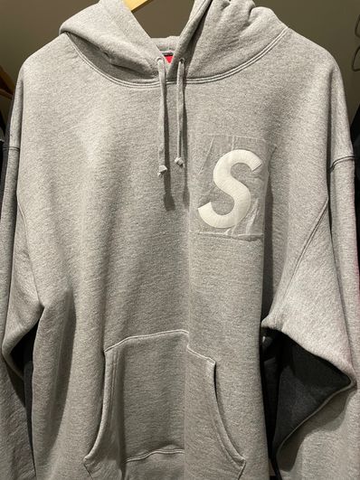 Supreme S Logo Split Hooded Sweatshirt "Heather Grey"