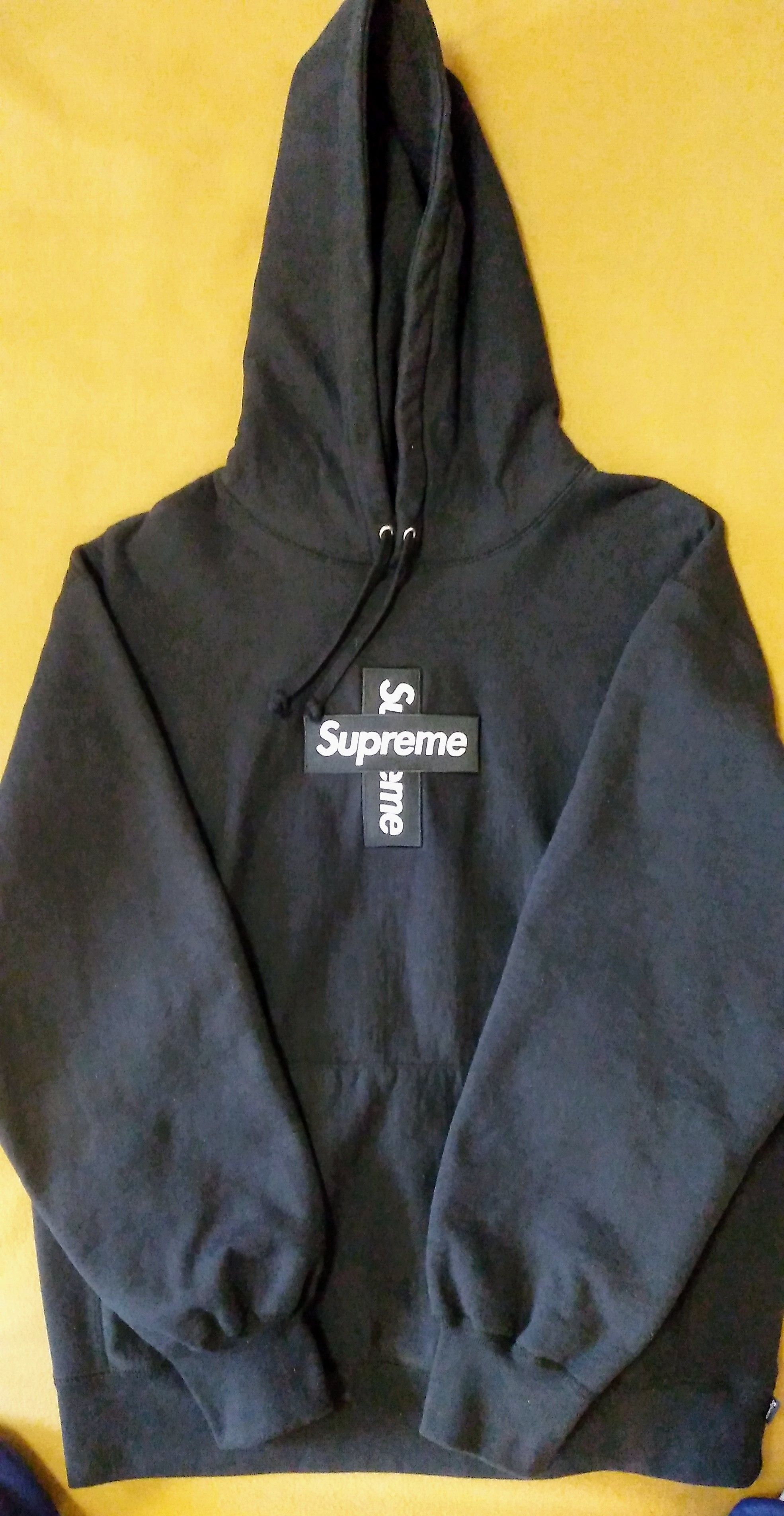 Supreme Cross Box Logo Hooded Sweatshirt "Black"