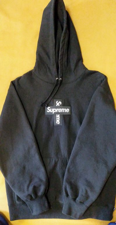 Supreme Cross Box Logo Hooded Sweatshirt "Black"