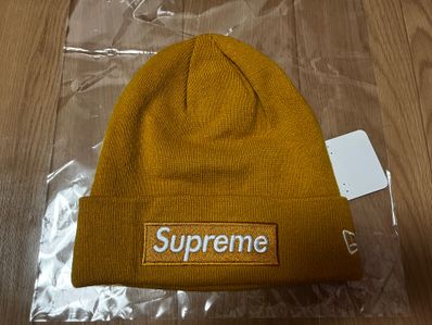 Supreme New Era® Box Logo Beanie "Light Mustard" (21FW)