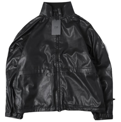 新品 DAIWA PIER39 ダイワ ピア39 25AW TECH SYNTHETIC SKIN WINDBREAKER JACKET テックシンセティックスキンウィンドブレーカージャケット BJ-40025W L BLACK 革ジャン フェイクレザー