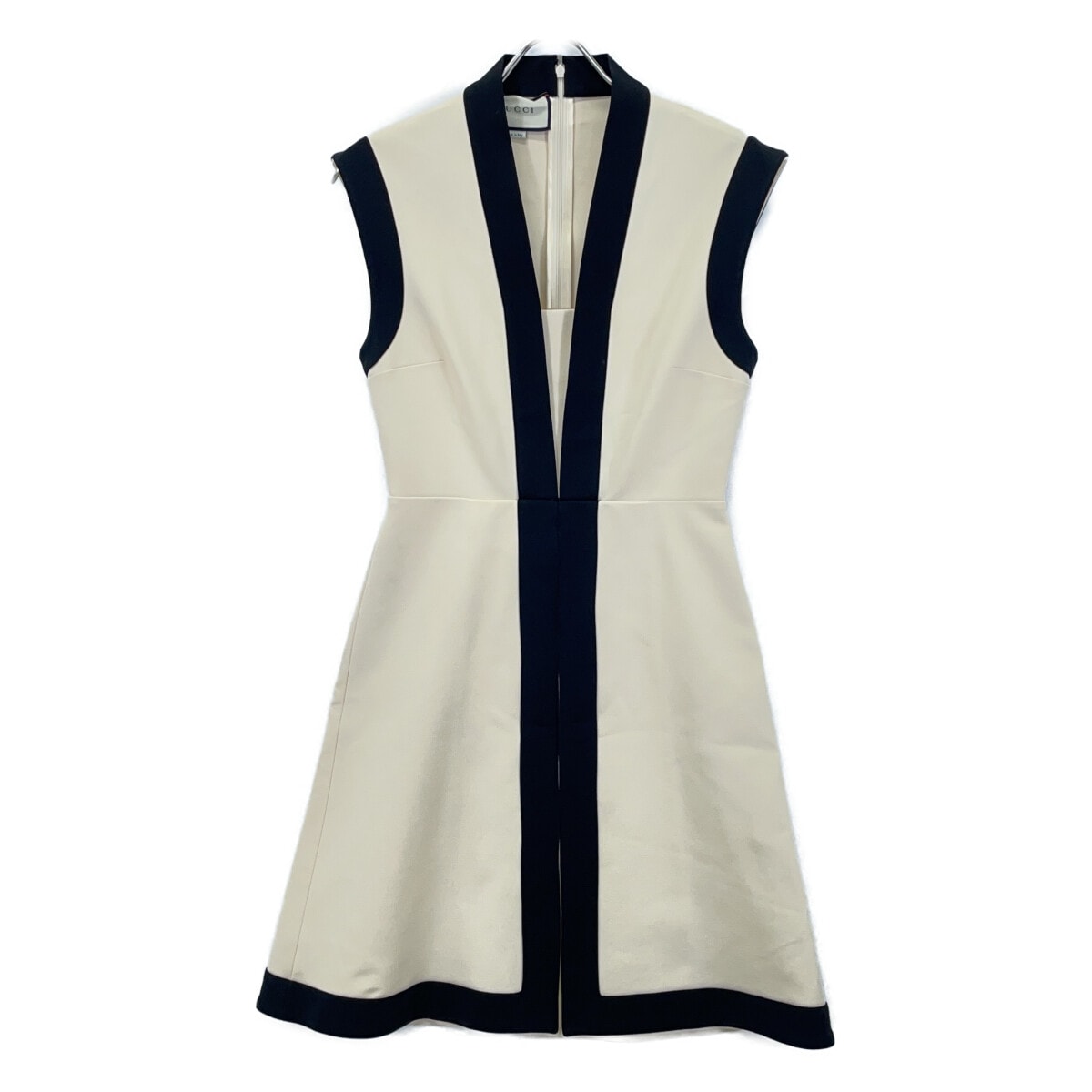 グッチ 515533 ホワイト GGベルト ジャージーノースリーブワンピース M