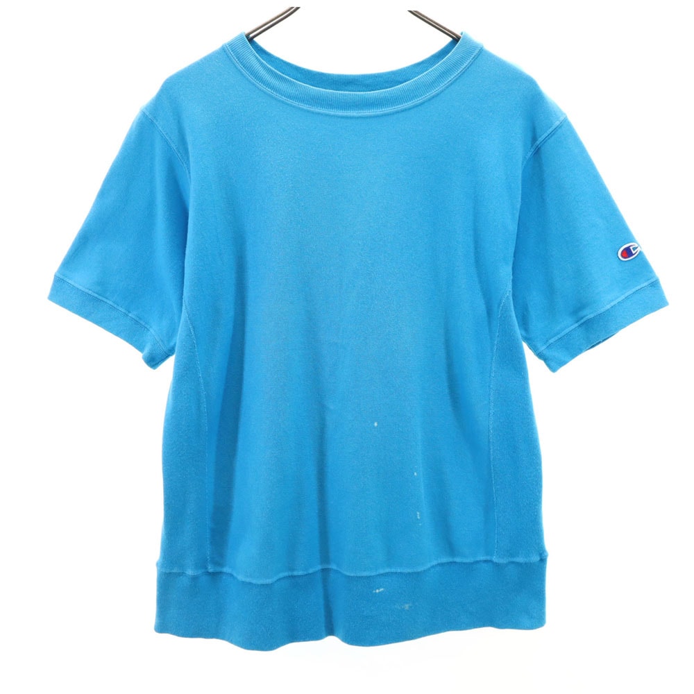 Champion チャンピオン USA製 赤単 単色タグ 復刻 半袖 リバースウィーブ スウェット M 水色 Tシャツ