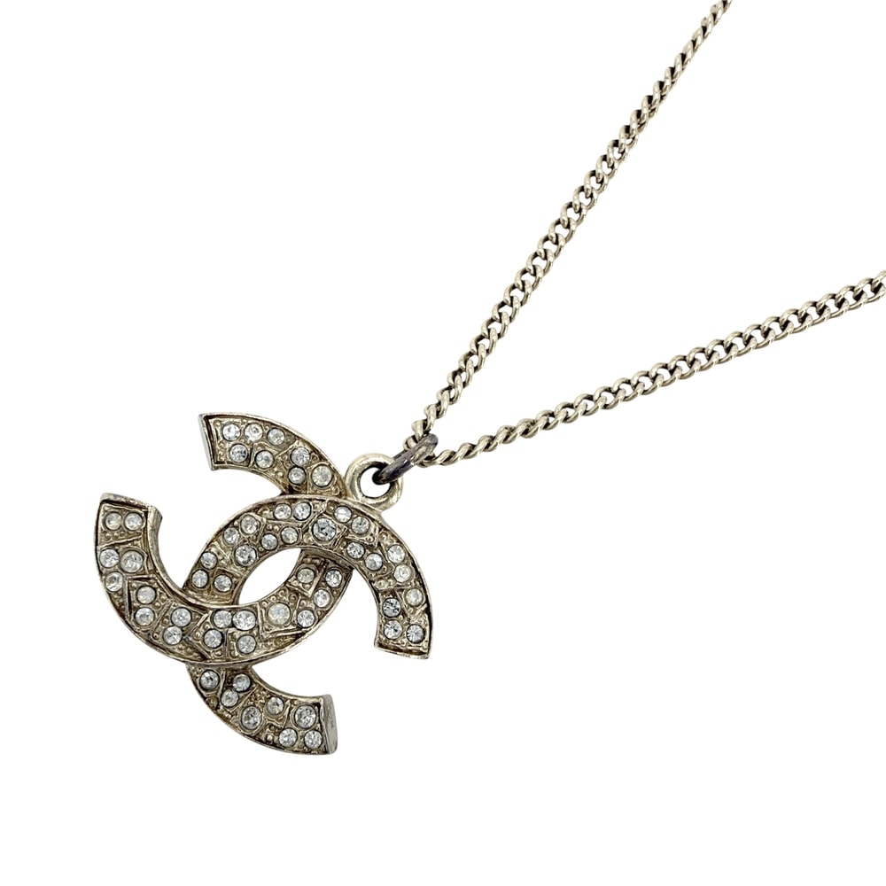 CHANEL シャネル ネックレス ココマーク アクセサリー GP  ラインストーン  フェイクパール  14A ゴールド レディース 約9.6g 2014年【中古品】