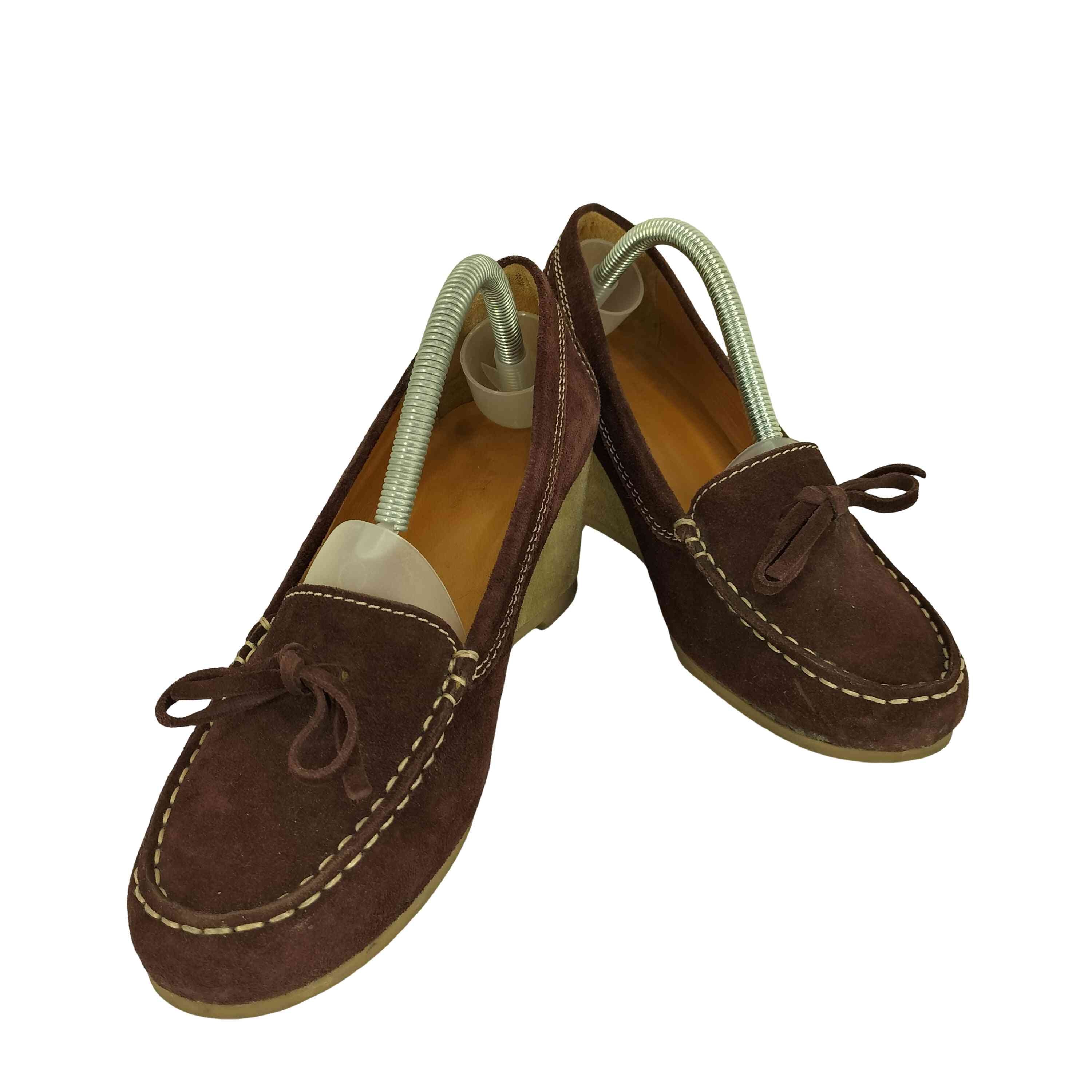 ウェッジソール スエードローファー【1140189118529】