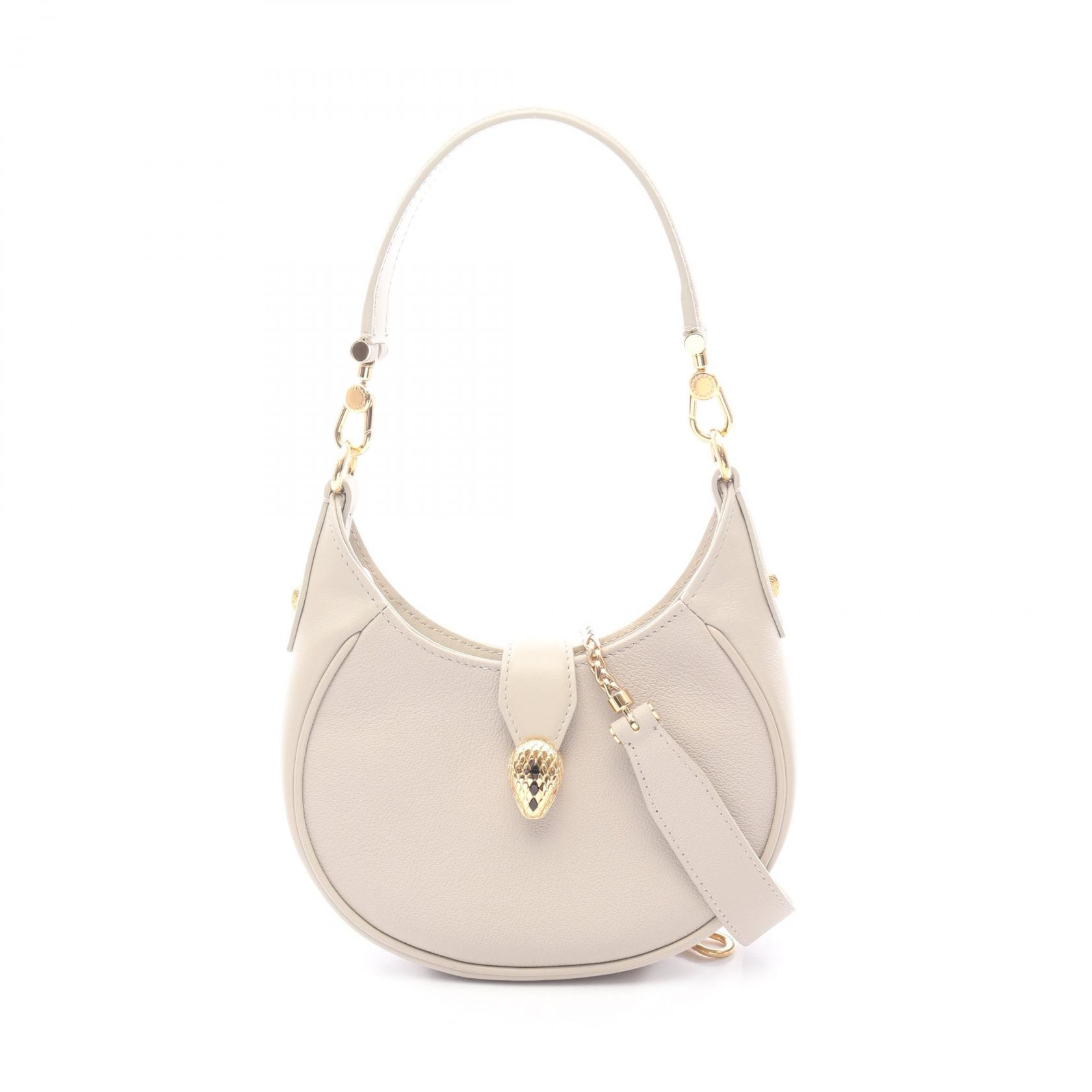 ブルガリ BVLGARI セルペンティ エリプス 2WAY ハンドバッグ バッグ レザー レディース グレー系 【中古】