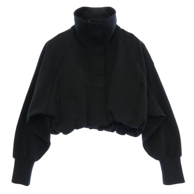 MONCLER モンクレール 25SS K10938G00008 ZIP UP CARDIGAN ジップアップ ショート クロップド カーディガン ブルゾン ジャケット ブラック系 S【美品】【中古】