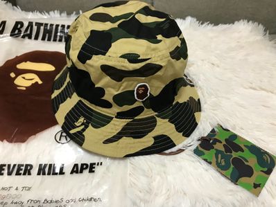 A BATHING APE COLOR CAMO BUCKET HAT "Grey"