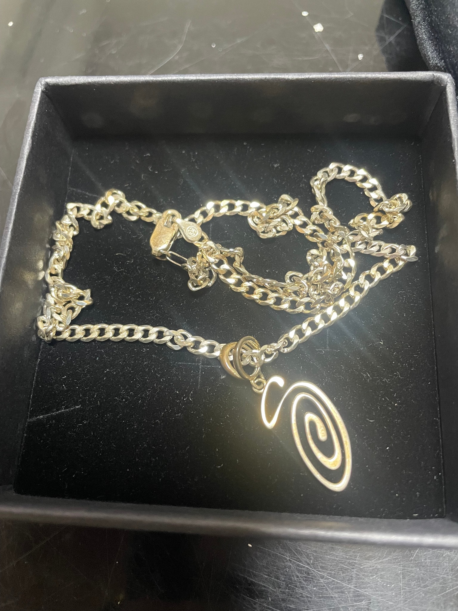 Stussy Spring 24 Jewelry Swirly S Chain Necklace 