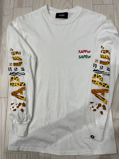 SAPEur Night Safari Sleeve Logo L/S T-Shirt "White"