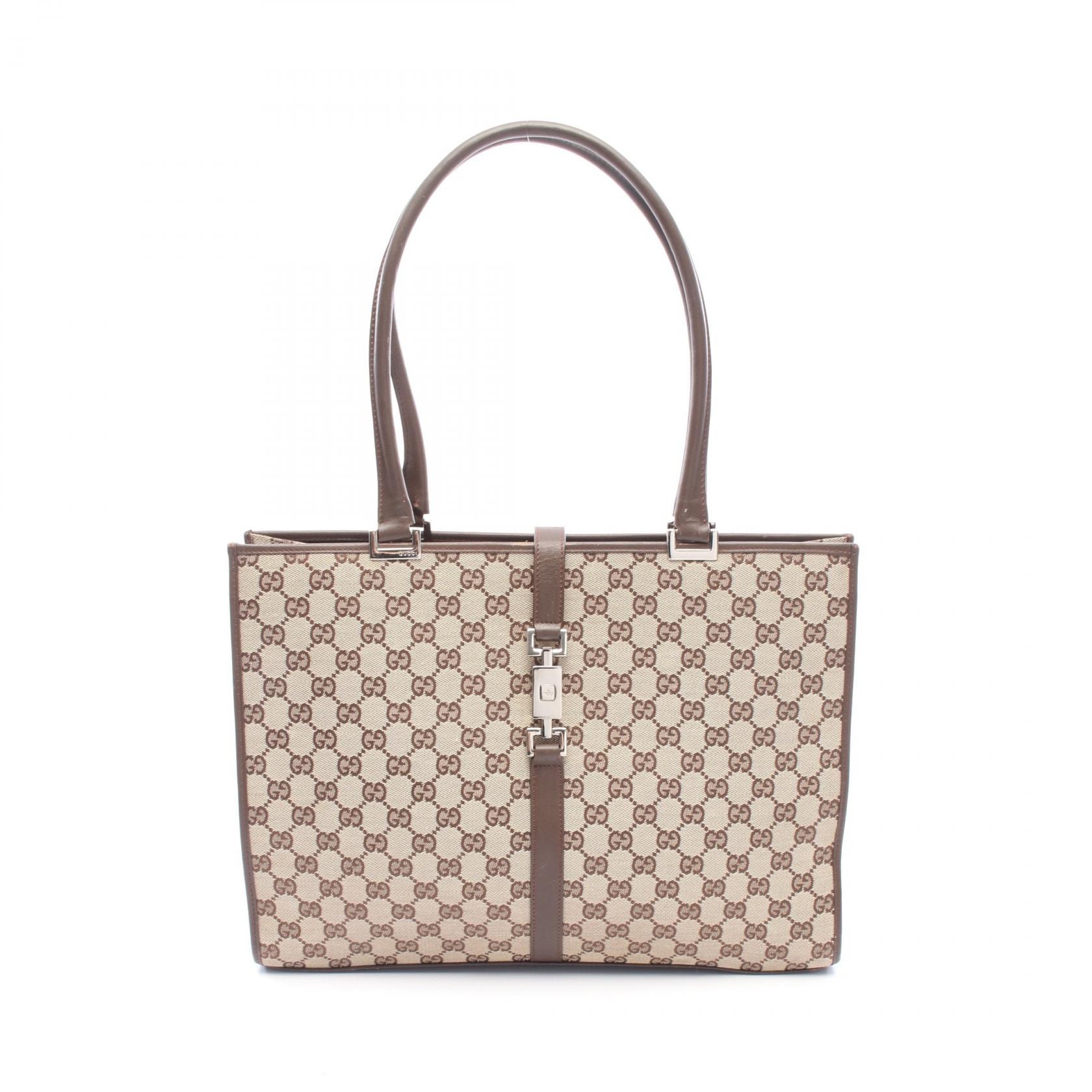 グッチ GUCCI GGキャンバス トートバッグ バッグ キャンバス レザー レディース ベージュ系 / ブラウン系 002・1074 【中古】