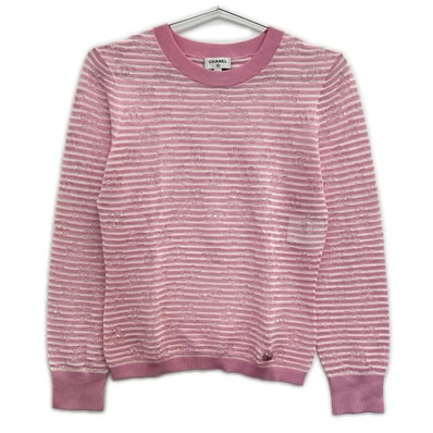 シャネル P76508K 10997 ボーダー ココマーク サマーニット 34