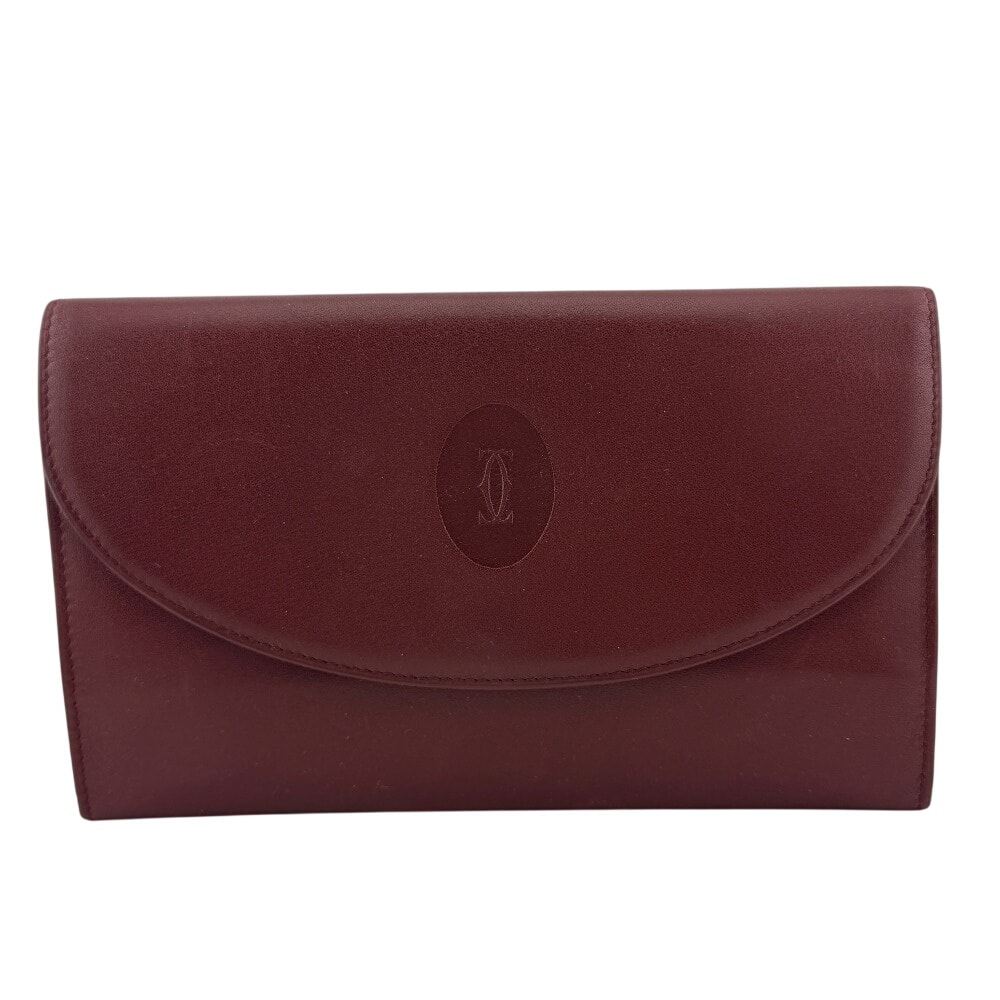 カルティエ CARTIER 長財布 マスト がま口 レッド