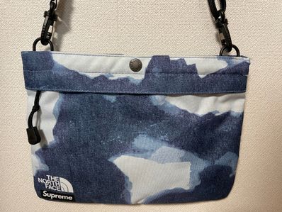 Supreme x The North Face Bleached Denim Print Shoulder Bag "Indigo"