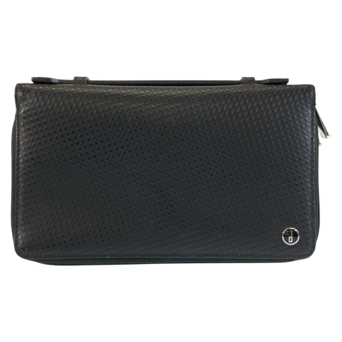 美品 Dunhill ダンヒル マイクロディーエイト ブラック 黒 シルバー金具 レザー 長財布 オーガナイザー トラベルケース 603955 【中古】