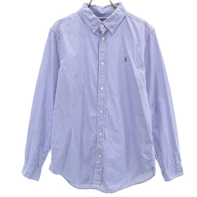 RALPH LAUREN ラルフローレン ストライプ柄 長袖 ボタンダウンシャツ 20 ブルー