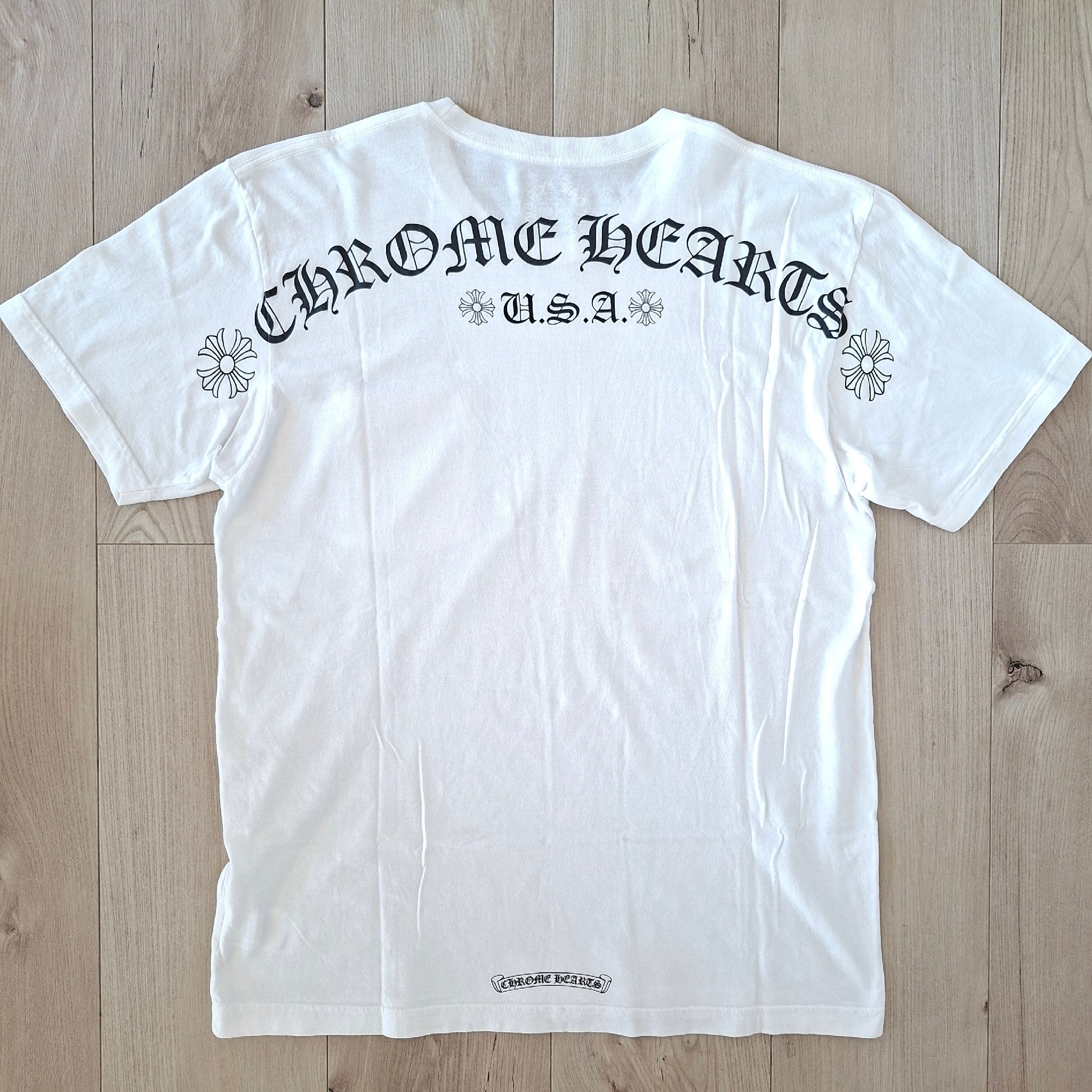 Chrome Hearts Shoulder USA Script Logo Pocket T-Shirt "White"