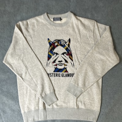 HYSTERIC GLAMOUR See No Evil Embroidery Sweatshirt "Top Gray"