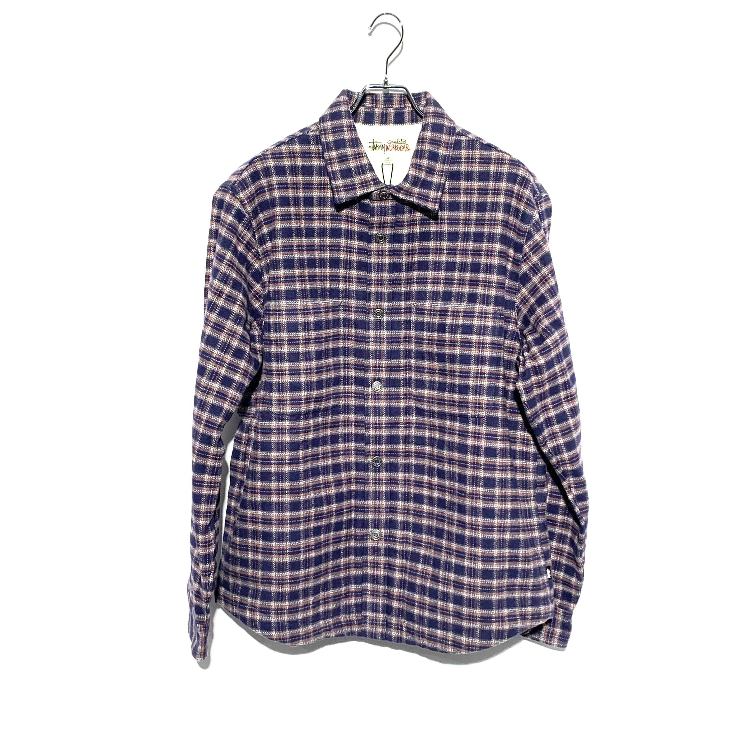 Stussy Sherpa Lined Plaid Shirt "Navy"