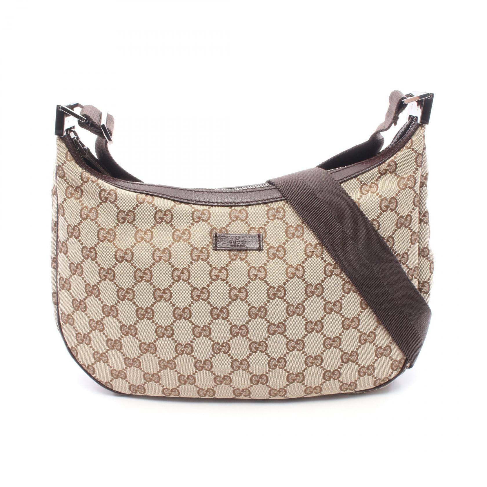 グッチ GUCCI GGキャンバス ショルダーバッグ バッグ キャンバス レザー レディース ベージュ系 / ブラウン系 122790 【中古】