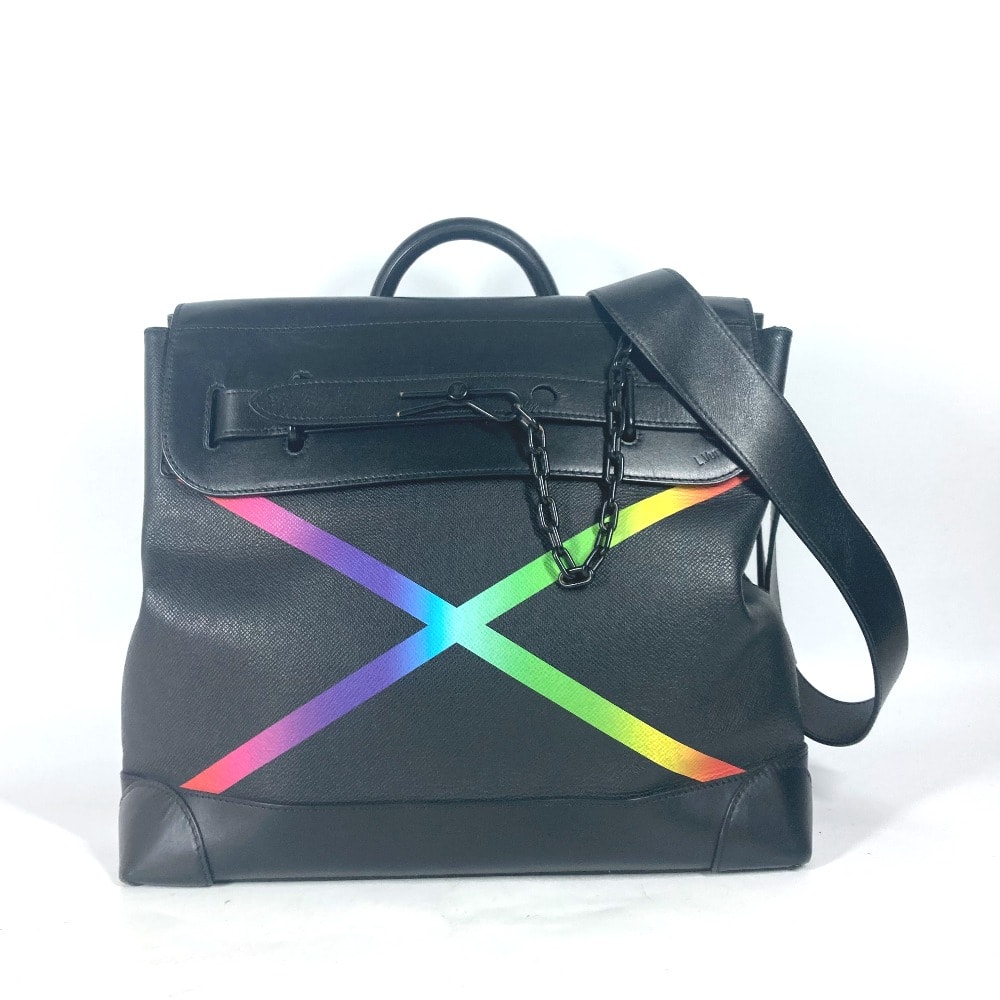 ルイヴィトン LOUIS VUITTON スティーマーPM  M30339 タイガ レインボー カバン 2WAYバッグ ショルダーバッグ チェーン ハンドバッグ タイガレザー ブラック